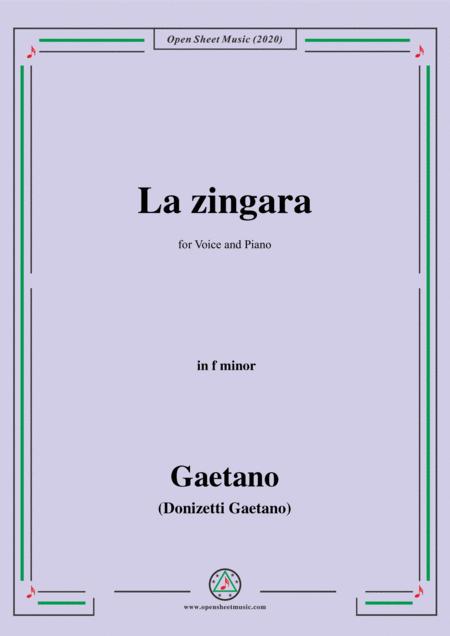 Free Sheet Music Donizetti La Zingara In F Minor For Voice And Piano