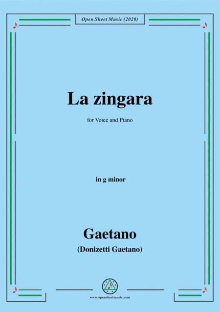 Free Sheet Music Donizetti La Zingara In G Minor For Voice And Piano