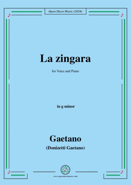 Donizetti La Zingara In G Minor For Voice And Piano Sheet Music