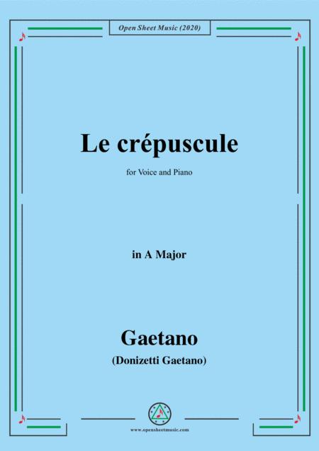 Free Sheet Music Donizetti Le Crepuscule In A Major For Voice And Piano