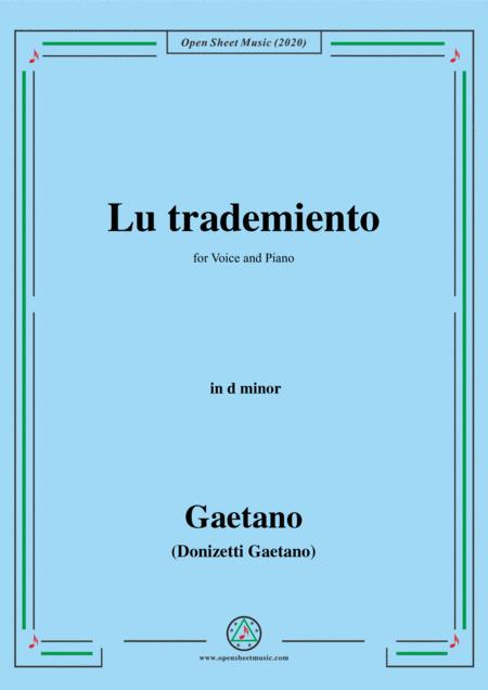 Donizetti Lu Trademiento In D Minor For Voice And Piano Sheet Music