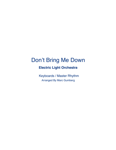 Dont Bring Me Down Sheet Music