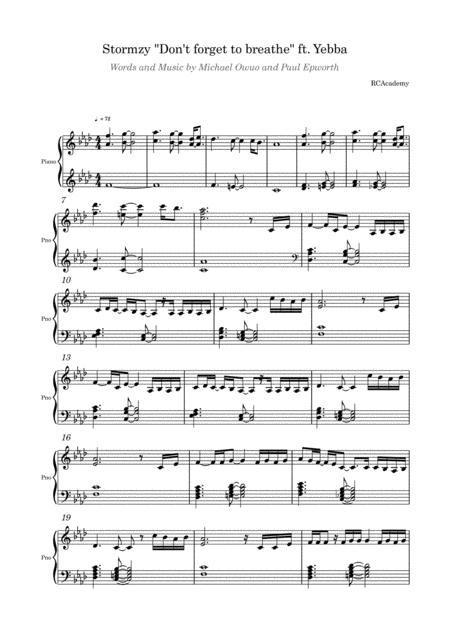 Free Sheet Music Dont Forget To Breathe Feat Yebba