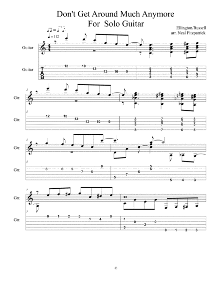 Dont Get Around Much Anymore For Guitar Tablature Edition Sheet Music