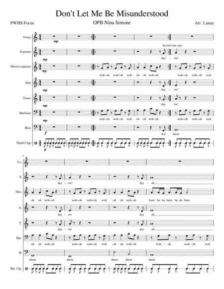 Dont Let Me Be Misunderstood Satb A Cappella Sheet Music