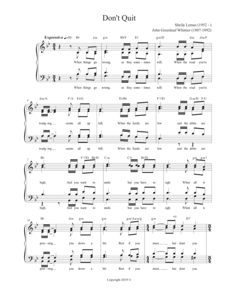Free Sheet Music Dont Quit