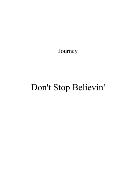 Dont Stop Believin String Quartet For String Quartet Sheet Music