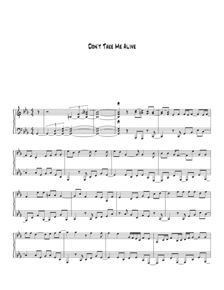 Dont Take Me Alive Sheet Music