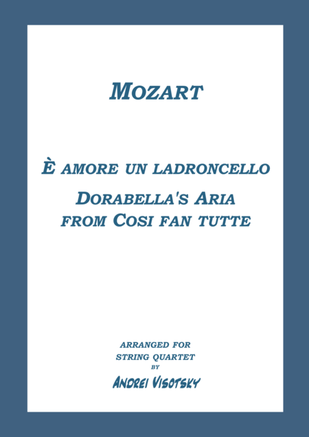 Dorabellas Aria From Cosi Fan Tutte Sheet Music