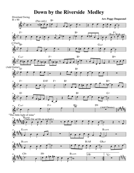Down By The Riverside This Little Light Of Mine Do Lord I Saw The Light Medley Sheet Music