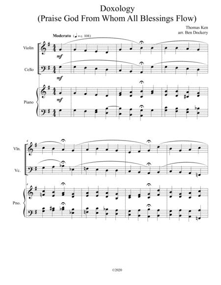 Doxology Jazz Harmonization For Piano Trio Praise God From Whom All Blessings Flow Sheet Music