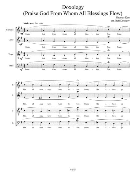 Free Sheet Music Doxology Jazz Harmonization For Satb Choir Praise God From Whom All Blessings Flow