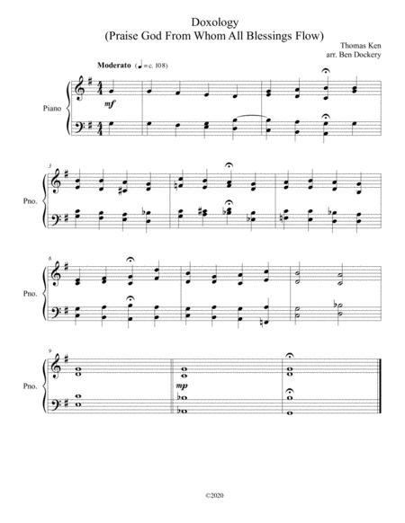 Free Sheet Music Doxology Jazz Harmonization For Solo Piano Praise God From Whom All Blessings Flow