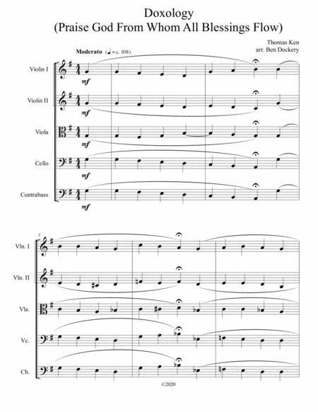 Free Sheet Music Doxology Jazz Harmonization For String Orchestra Praise God From Whom All Blessings Flow