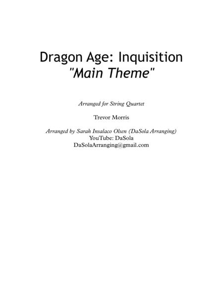 Dragon Age Inquisition Main Theme String Quartet Arranged By Dasola Sheet Music