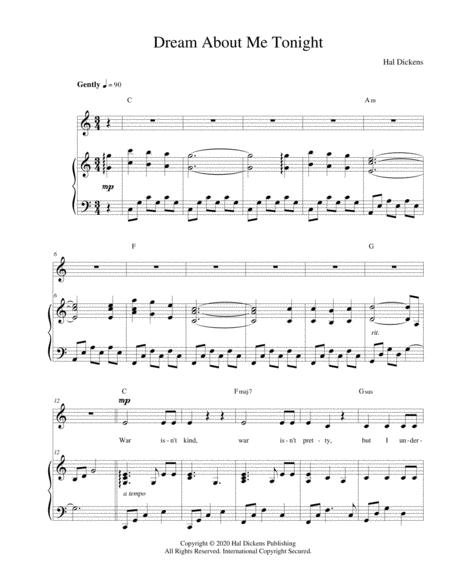 Free Sheet Music Dream About Me Tonight