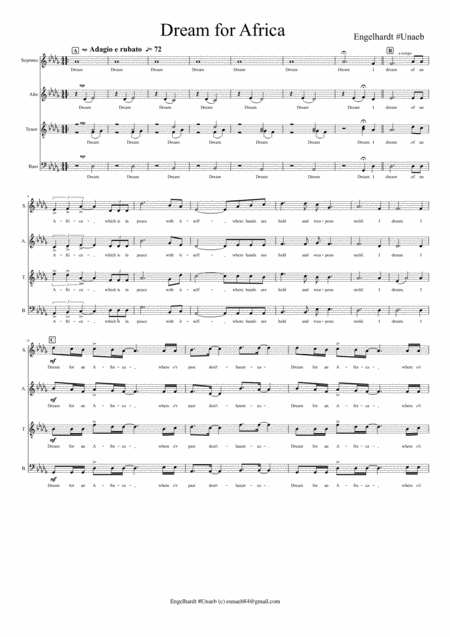 Dream For Africa Sheet Music