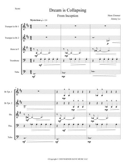 Free Sheet Music Dream Is Collapsing From Inception