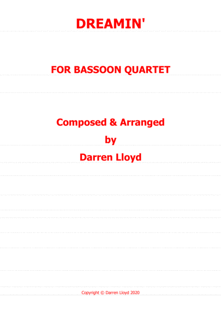 Free Sheet Music Dreamin Bassoon Quartet