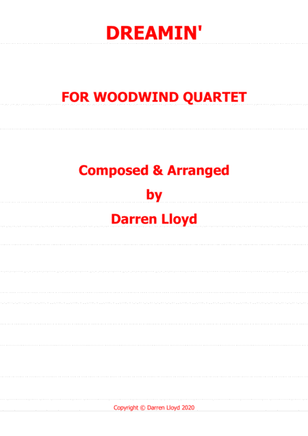 Dreamin Woodwind Quartet Sheet Music