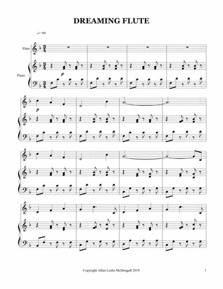 Free Sheet Music Dreaming Flute