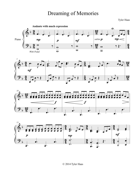 Dreaming Of Memories Sheet Music