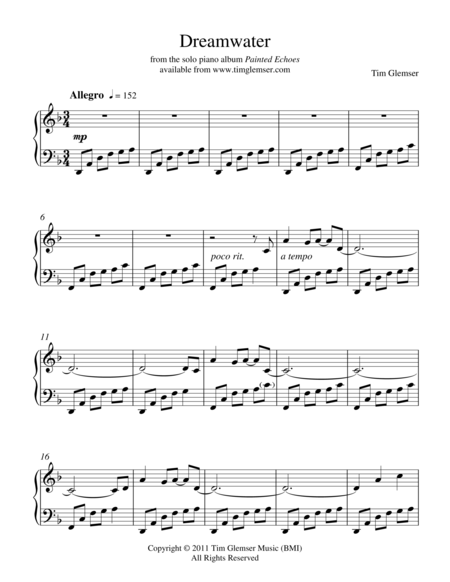 Dreamwater Sheet Music