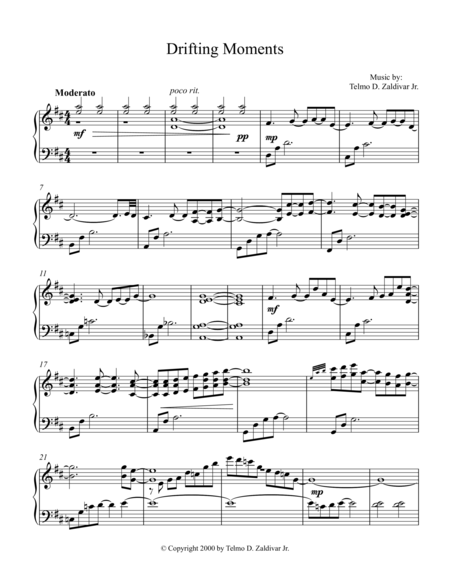 Drifting Moments Sheet Music