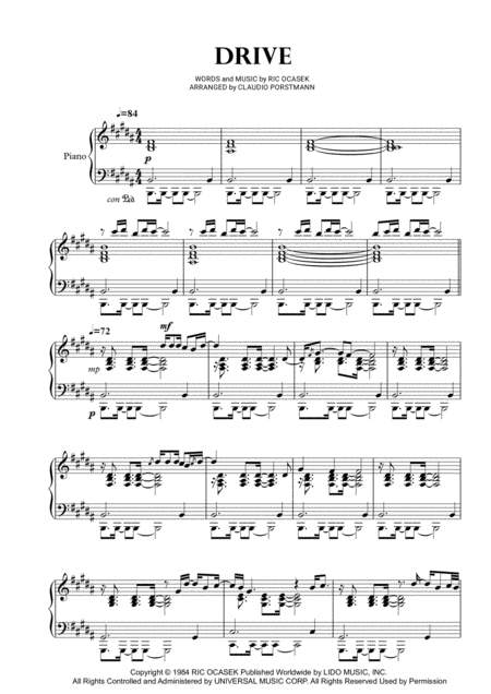 Drive The Cars Sheet Music