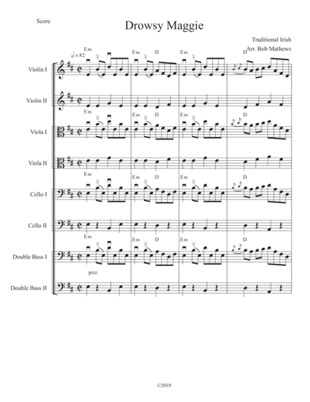 Free Sheet Music Drowsy Maggie For Strings