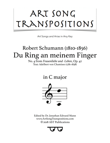 Du Ring An Meinem Finger Op 42 No 4 C Major Sheet Music