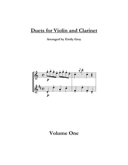 Duets For Violin And Clarinet Volume One Sheet Music