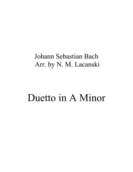 Free Sheet Music Duetto In A Minor