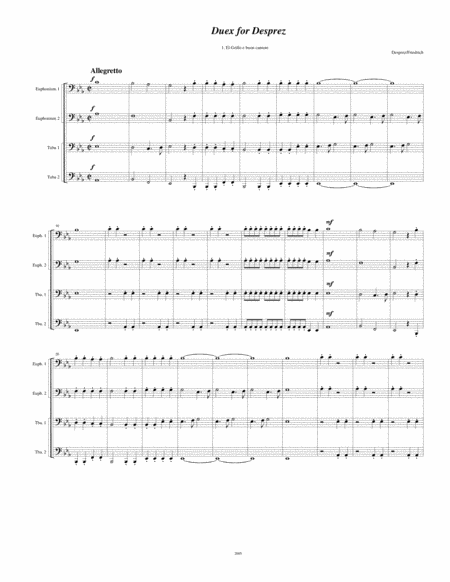 Free Sheet Music Duex For Des Prez