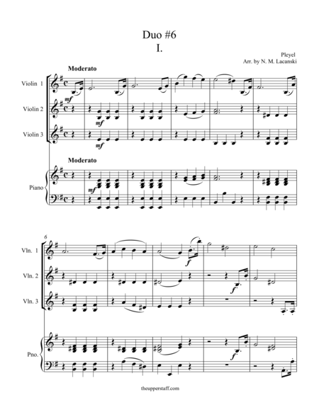 Free Sheet Music Duo 6 Movement I