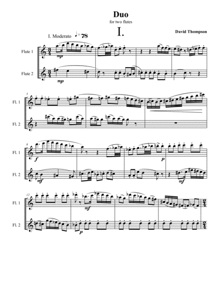 Duo For Two Flutes Sheet Music