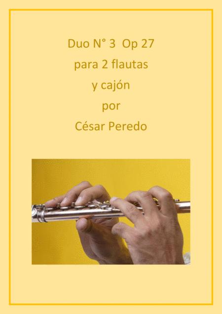 Free Sheet Music Duo N 3 Op 27 Para Dos Flautas Y Cajn For Two Flutes And Cajon