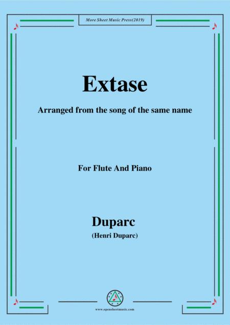 Duparc Extase For Flute And Piano For Violin And Piano Sheet Music