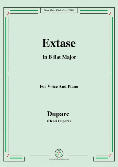 Duparc Extase In B Flat Major For Violin And Piano Sheet Music