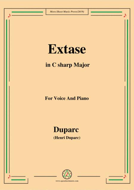 Duparc Extase In C Sharp Major For Violin And Piano Sheet Music