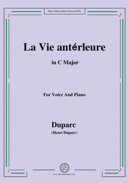 Free Sheet Music Duparc La Vie Antrleure In C Major