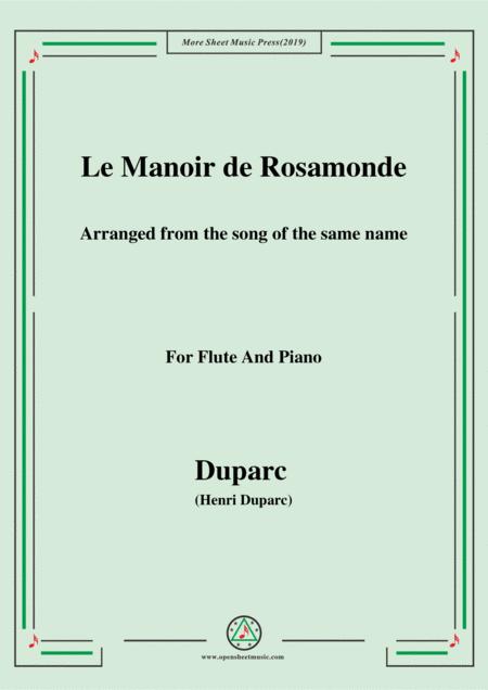 Duparc Le Manoir De Rosamonde For Flute And Piano Sheet Music