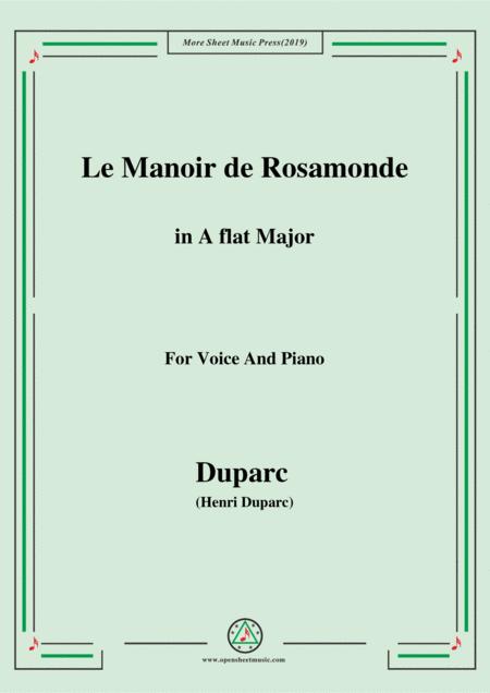 Free Sheet Music Duparc Le Manoir De Rosamonde In A Flat Major For Violin And Piano