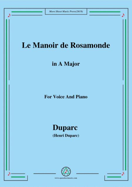 Free Sheet Music Duparc Le Manoir De Rosamonde In A Major For Violin And Piano