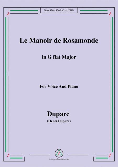 Free Sheet Music Duparc Le Manoir De Rosamonde In G Flat Major For Violin And Piano