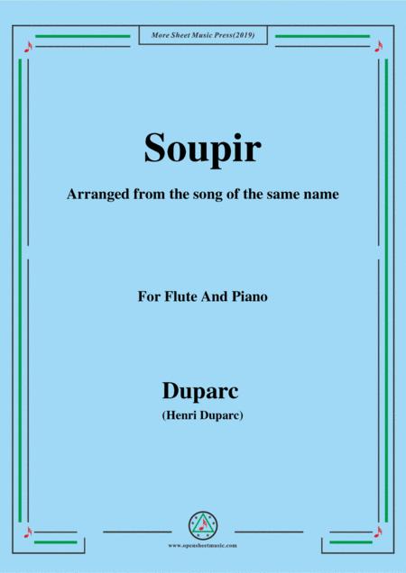 Duparc Soupir For Flute And Piano Sheet Music