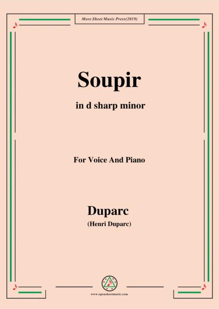 Duparc Soupir In D Sharp Minor Sheet Music