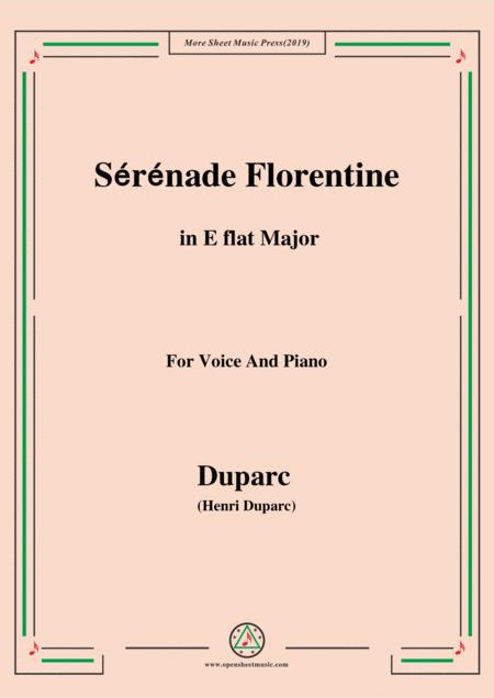 Free Sheet Music Duparc Srnade Florentine In E Flat Major For Violin And Piano