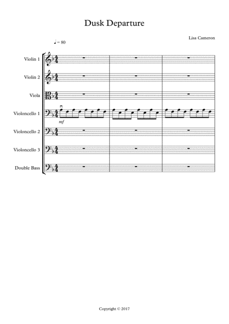 Dusk Departure Full String Ensemble Sheet Music