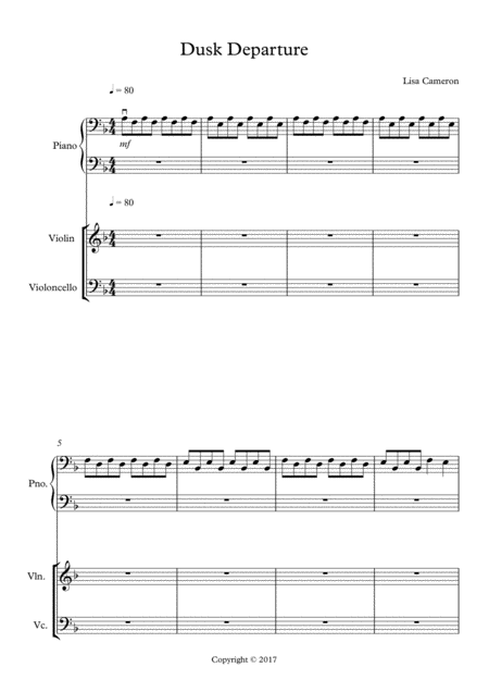 Free Sheet Music Dusk Departure Piano Trio